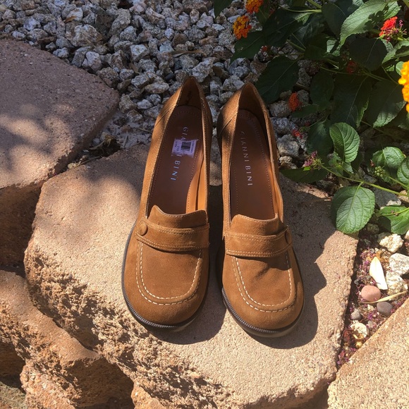 GIANNI BINI LEATHER SUEDE HEELS SHOES - Picture 4 of 6